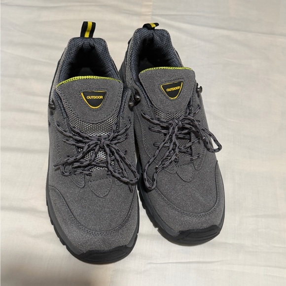 Men’s Outdoor Hiking Shoes Size 10 Gray Trail Walking Sneakers Lace Up - Picture 7 of 10